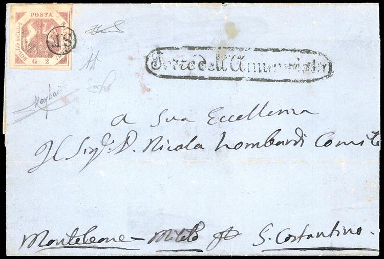 1858 - 2 grana rosa chiaro, I ... 