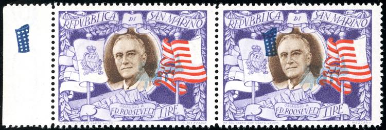 1947 - 5 lire Roosvelt, coppia ... 