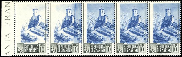 1949 - 10 lire Paesaggi, striscia ... 