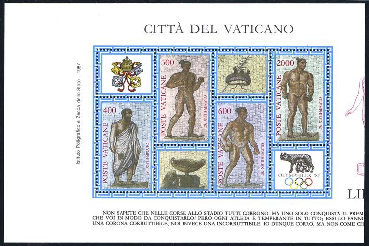 1987 - OLYMPHILEX, foglietto, ... 