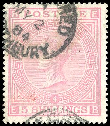 GRAN BRETAGNA 1882 - 5 s. rosa, ... 