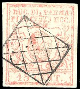 1859 - 15 cent. vermiglio, stampa ... 