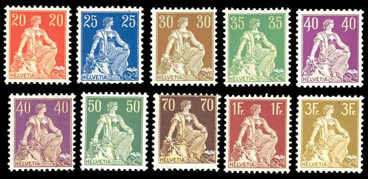 SVIZZERA 1908 - Helvetia seduta, ... 