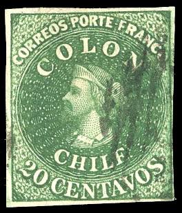CILE 1861/67 - 20 cent. Colombo ... 