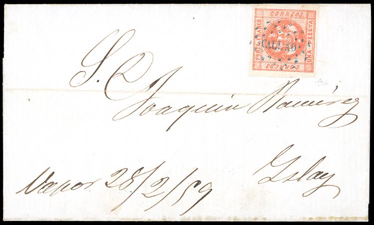 PERU 1859 - 1 p. rosso (Yv.3A), ... 