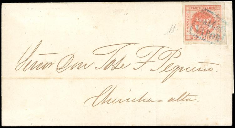 PERU 1859 - 1 p. rosso (Yv.3A), ... 