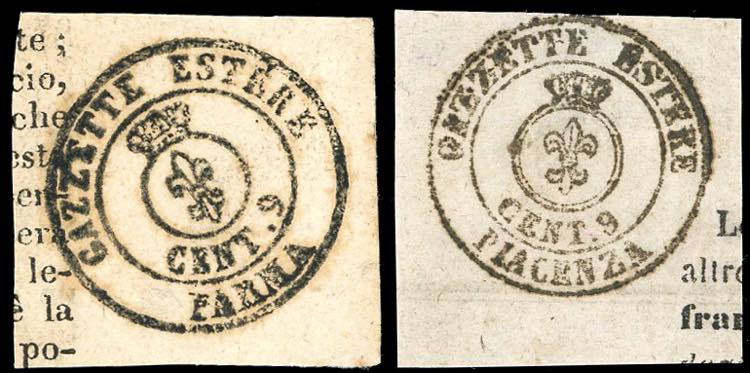1853/54 - 9 cent. Gazzette Estere, ... 