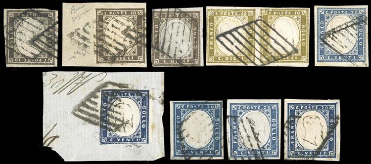 SARDEGNA 1860 - Dieci esemplari ... 
