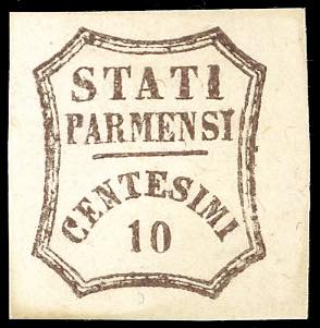 1859 - 10 cent. bruno (14), nuovo, ... 