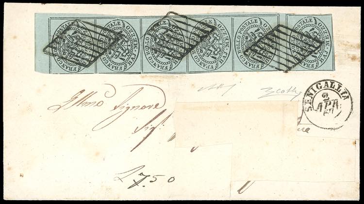 1857 - 1/2 baj grigio azzurro ... 