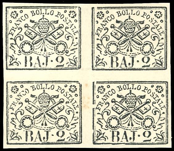 1867 - 2 baj bianco (3A), blocco ... 