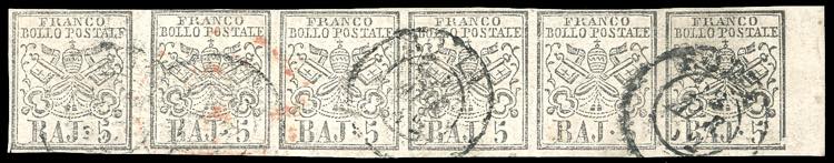 1852 - 5 baj rosa chiaro (6), ... 