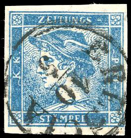 1851 - 3 cent. Mercurio azzurro, I ... 