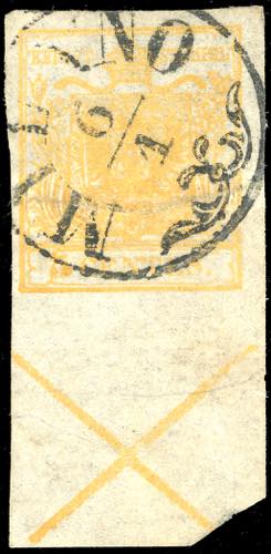 1850 - 5 cent. arancio, Croce di ... 