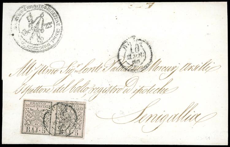 1855 - 5 baj rosa chiaro (6), ... 