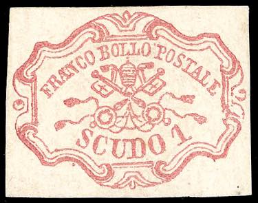 1852 - 1 scudo rosa carminio (11), ... 