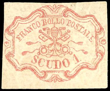 1852 - 1 scudo rosa carminio (11), ... 