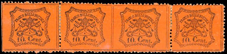 1868 - 10 cent. arancio vermiglio, ... 