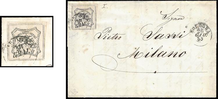 1855 - 8 baj bianco, falso per ... 