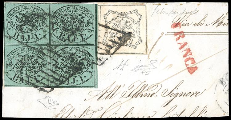1857 - 8 baj bianco, falso per ... 