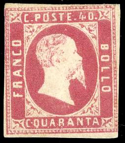 1851 - 40 cent. rosa carminio vivo ... 