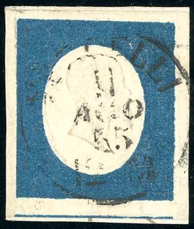 1854 - 20 cent. azzurro (8), ... 