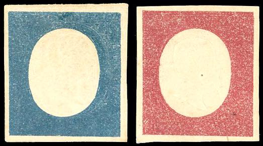 1854 - 20 cent. azzurro scuro e 40 ... 