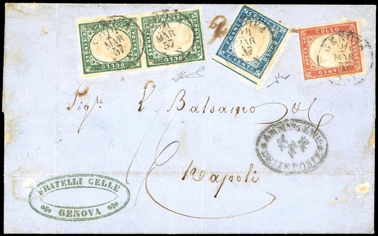 1857 - 5 cent. verde mirto chiaro, ... 