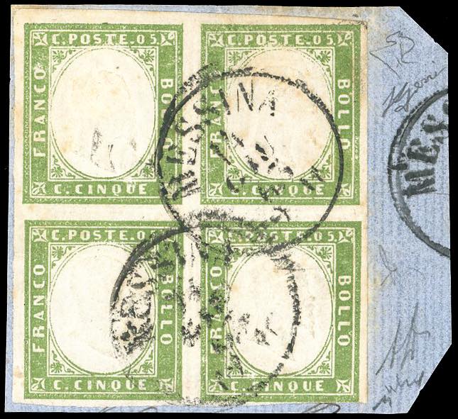 1862 - 5 cent. giallastro chiaro ... 