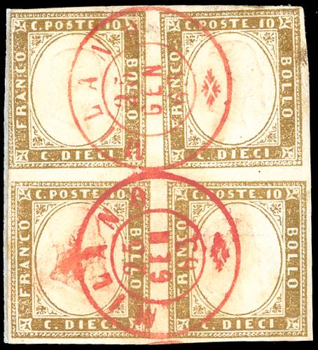 1862 - 10 cent. bistro oliva ... 