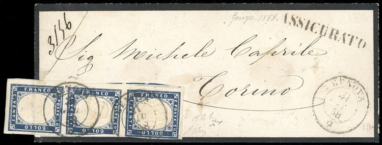 1858 - 20 cent. azzurro oltremare ... 