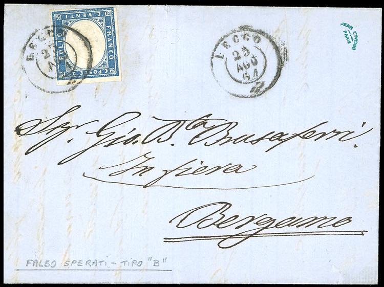 1861 - 20 cent. celeste, effigie ... 