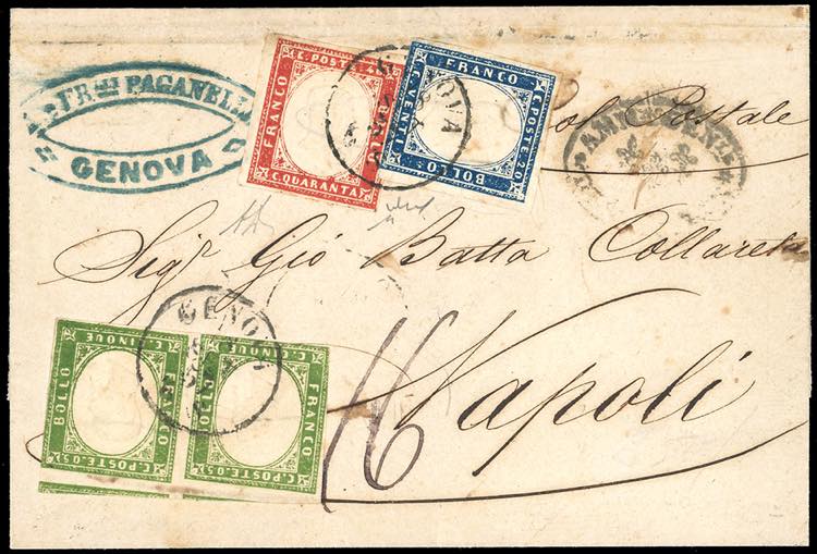 1857 - 5 cent. verde giallo, ... 