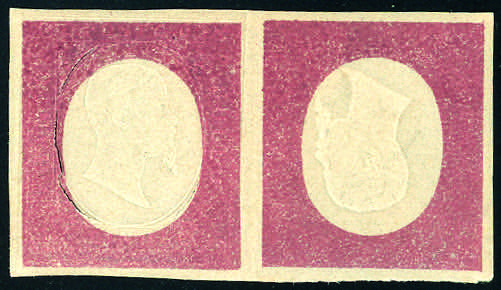 1854 - 5 cent. rosso mattone, ... 
