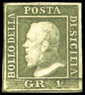 1859 - 1 grano verde oliva chiaro, ... 