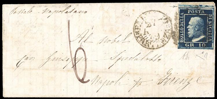 1859 - 10 grana azzurro cupo (12), ... 