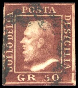 1859 - 50 grana lacca bruno (14), ... 