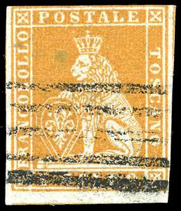 1851 - 1 soldi ocra su grigio (2), ... 