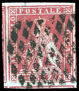 1851 - 4 crazie carminio su ... 