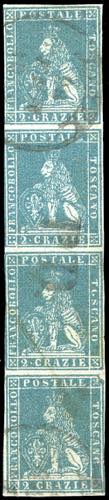 1851 - 2 crazie azzurro verdastro ... 