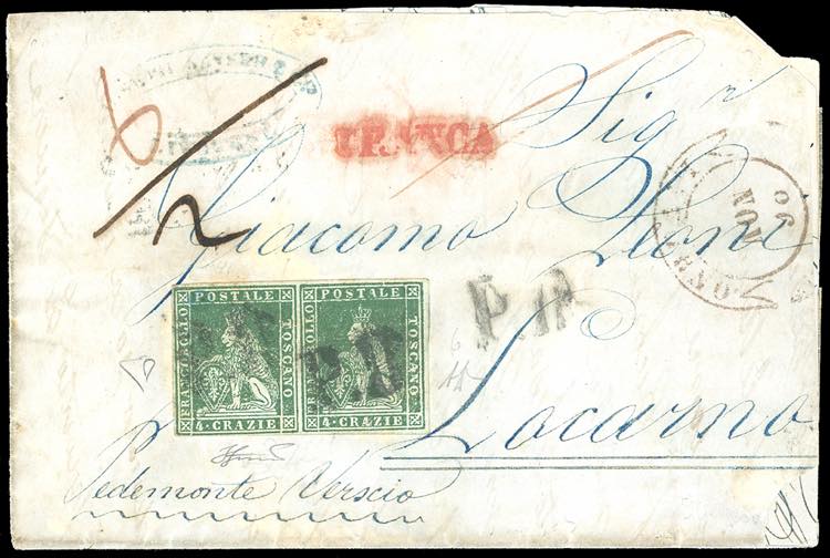 1851 - 4  crazie verde su grigio ... 