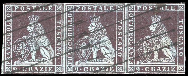 1851 - 9 crazie viola bruno ... 