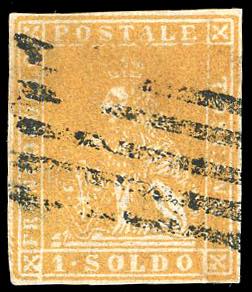 1857 - 1 soldo ocra, II emissione ... 