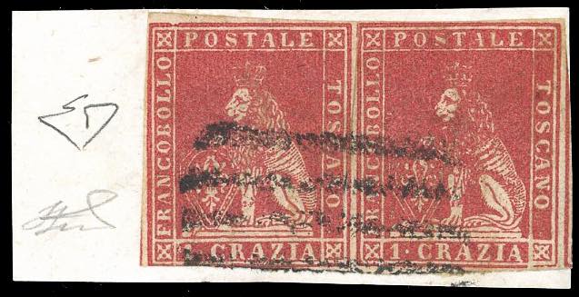 1857 - 1 crazia carminio, II ... 