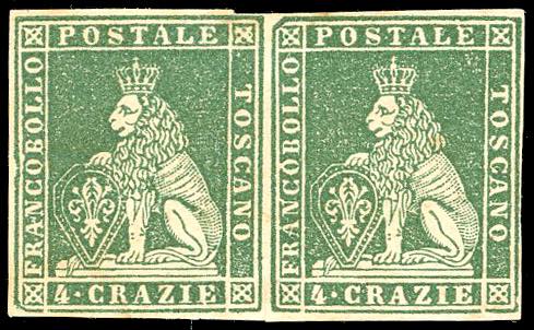 1851 - 4 crazie verde, prova su ... 