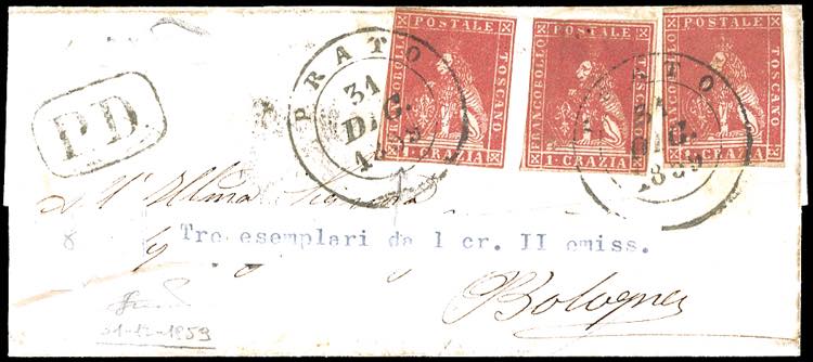 1859 - 1 crazia carminio, II ... 