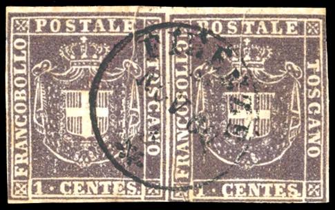 1860 - 1 cent. violetto bruno ... 