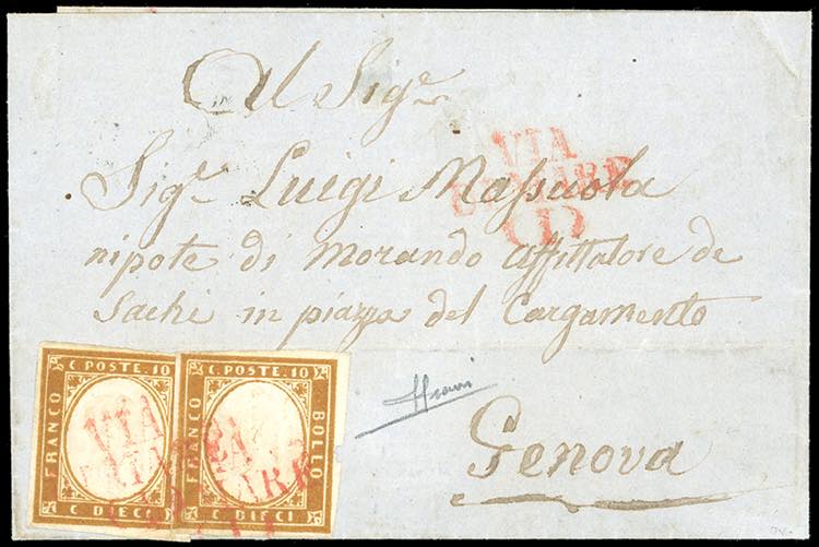 1863 - 10 cent. arancio brunastro ... 