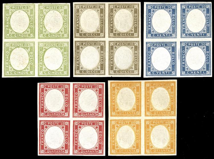 1861 - Non emessi, serie completa ... 