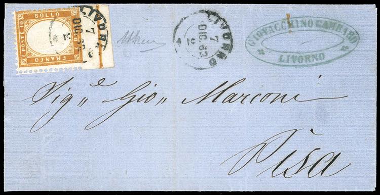 1862 - 10 cent. bistro arancio, ... 